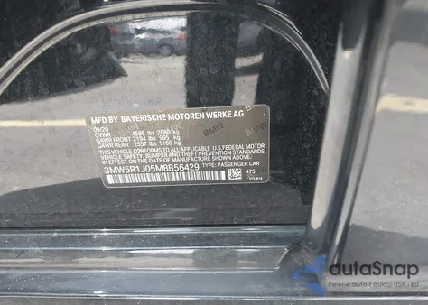 2021 BMW 330I из США, поврежденный, VIN 3MW5R1J05M8B56429